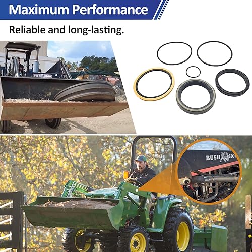 REPLACEMENTKITS.COM Bush Hog Hydraulic Seal Replacement Kit | Compatible with Bush Hog M300, 2447QT, 2446QT, 2426QT, 2427QT Boom & Bucket Cylinders | Replaces Part 25H49328 - Poueer