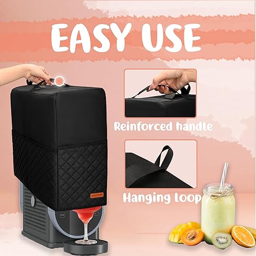 Slushie Machine Dust Cover and Sliding Mat BUNDLE Compatible with Ninja Sluchie Machine, Black - Poueer