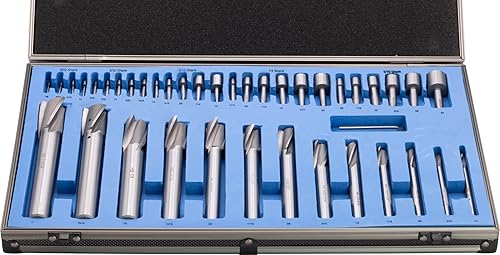 CME 21 pc Interchangeable Pilot and Counterbore Set, 5/16' to 5/8' Counterbore Size, 0.187' to 7/16' Pilot Size, M2 High-Speed Steel - Poueer