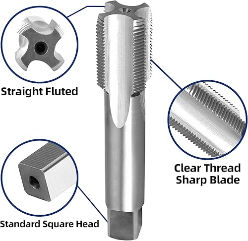 Burkit 1-1/16'-12 UN Thread Tap Right Hand, HSS 1-1/16 x 12 UN Straight Fluted Machine Tap - Poueer