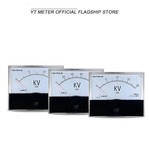 44c2 DC High-Voltage Voltmeter 5kV 10kV 20kV 30KV 50kV Distribution Resistance Uses High-Voltage Meter Kilovoltmeter Measuring 1Pcs(Size:DC 50KV 100uA,Color:50KV and Resistance) - Poueer
