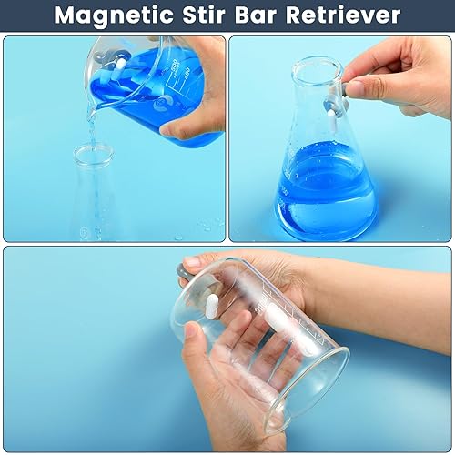 HYCC Magnetic Stirrer Hot Plate Max 520℉, 100-2000RPM Hot Plate with Magnetic Stirrer, 2000mL Magnetic Hotplate Stirrer, Magnetic Stirrer w/Thermometer, Magnetic Stir Bar, Stir Bar Retriever - Poueer