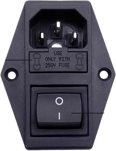 AC-10A Socket 15A/6A Male Head Power Socket Double Insurance with Switch Three-Hole Plug seat Cabinet Chassis(Green,15A Switch) - Poueer