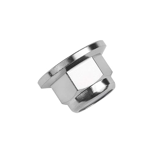 Titanium M6 M8 M10 M12 M14 Nuts Flange Nylon Lock Nut Pack of 6 (M12 Pitch 1.25mm) - Poueer