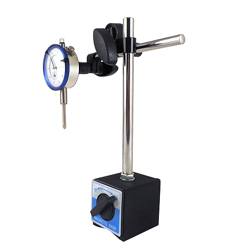Taytools Magnetic Base with Fine Adjustment and SAE Dial Test Indicator (0.0005 Resolution, 1' Travel, 0.001' Accuracy) for Dial Test Indicator, Benchtop, Adult - Poueer