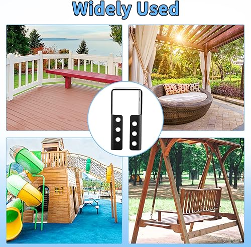 12PCS Concealed Joist Hangers, Concealed Flange Light Joist Hanger for Wood Rail, 2”x 4” Q235 Steel Joist Brackets - Poueer