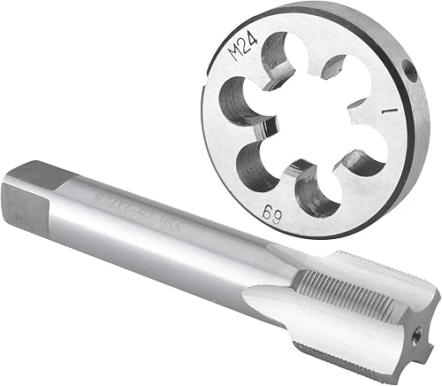 Burkit M27 X 2 Tap and Die Set, M27 x 2.0 Machine Thread Tap and Round Die Right Hand - Poueer