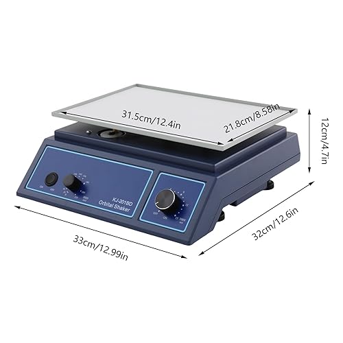 KJ-201BD Lab Orbital Shaker Mixer, Orbital Shaker with Anti-Slip Pad, Adjustable Speed 0-210r/min, Orbital Rotator Shaker for Hospital Laboratory 110V - Poueer