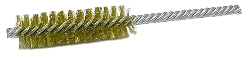 Weiler 21219 Power Tube Brush, Double Stem/Double Spiral, 5/8', 0.08' Brass Wire Fill, 2' Length, Made in The USA (Pack of 10) - Poueer