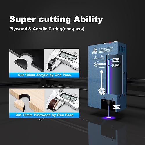 AENBUSLM 40W Laser Module with Air Assit for Laser Cutter & Laser Engraver Machine,5W(5000mW) Output Power,Built in FAC,Ultra-Fine Compressed Spot CNC Carving DIY Laser Master - Class 4 - Poueer