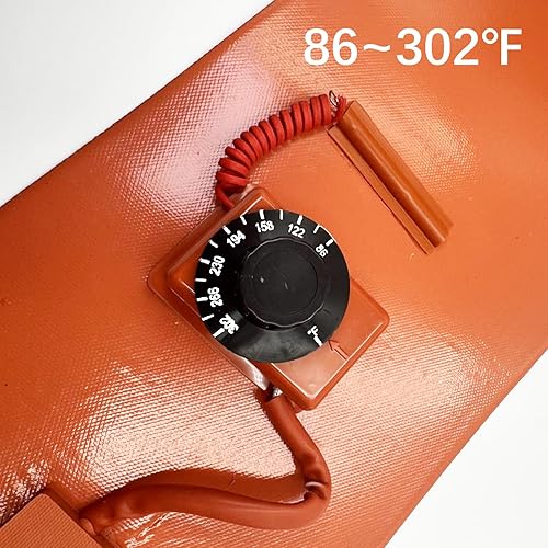 5 Gallon Drum Heater Band for Grease Kegs, Honey Drums & Water Buckets –120V 800W with Twist Temperature Controller (86°F to 302°F) - Poueer