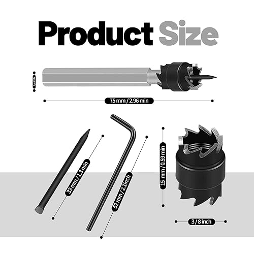 Spot Weld Cutter Set Double Sided,3/8' HSS Spot Weld Cutter Remover Drill Bits Hex Sheet Metal Hole Cutter Remover Kit for Power Drill Spot Welding, by NAKAO (16 Pcs) - Poueer