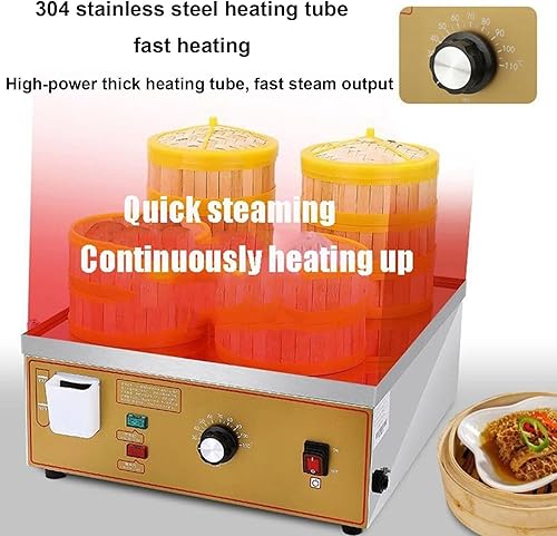Electric Steamed Bun Machine - Commercial 2/4/6-Hole Electric Steamer with Independent Water, Temperature Range 30-110°C for Efficient Cooking - Poueer