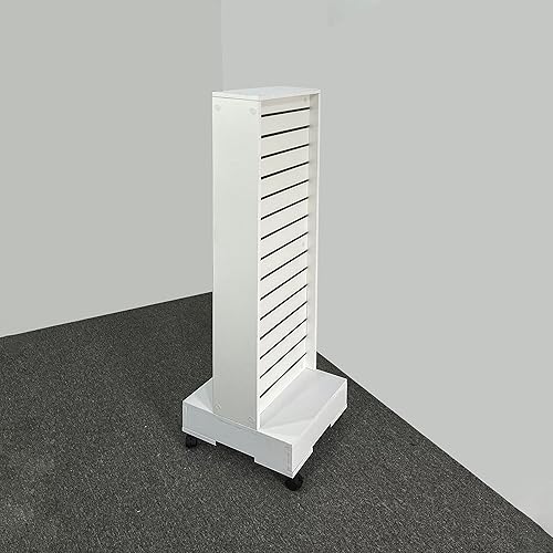 CHARMMA Double-Sided slatwall Display Cabinet,Display, Shelving & Etageres 16.8x16.8x55inch(LxWxH),48.5lbs - Poueer