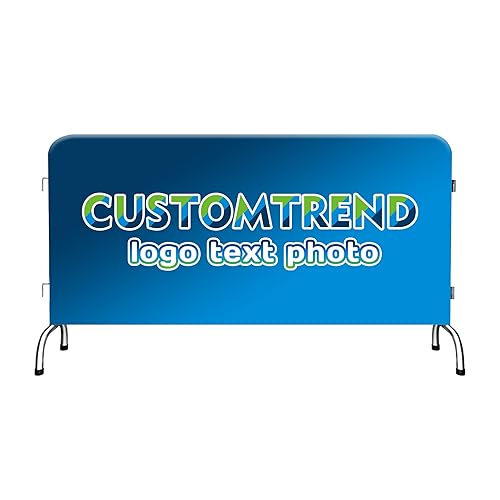 Custom Printed Crowd Barrier Cover with Logo Text, Personalized Crowd Control Barricade Jacket Cover for Event Setups Trade Shows Concerts Festivals Sporting Events - Poueer