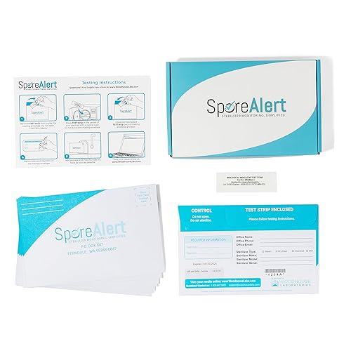 Spore Testing Service - 12 Mail in Spore Strips for Autoclave - Dental or Tattoo - Poueer