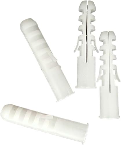 5/6/7/8/10/12mm Plastic Expansion Tube Pipe Wall Anchors Plugs Expansion White PE Column Frame Fixings Tube (Size : 7x35mm(50pcs)) - Poueer