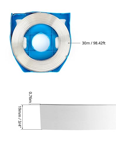 QWORK Band Strapping Coil, 1 Pack Stainless Steel Anti-Rust Strapping Band, 3/4' Width X 0.030' Thickness, 100-foot Roll in Blue Tote Bag, Bright Annealed Belt - Poueer