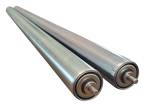 Heavy Duty Conveyor Rollers - Galvanized Steel Gravity Roller, 36' Between Frame 1.5' Diameter - Ideal for Assembly Areas & Distribution- Kayak, Tool, Woodworking Table - by Ultimation 2-Pack - Poueer