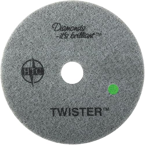 Americo Manufacturing 435515 Twister Green 3000 Grit Floor Pad for Step 3 Polishing and Daily Maintenance (2 Pack), 15' - Poueer