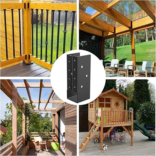 12PCS Concealed Joist Hangers, Concealed Flange Light Joist Hanger for Wood Rail, 2”x 4” Q235 Steel Joist Brackets - Poueer