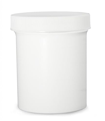 PLC-07187 Polypropylene Jar with 70-400 SturdeeSeal Polyethylene Foam Linerless Cap, White, 8oz Capacity, 64mm OD x 86mm Height (Case of 36) - Poueer