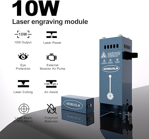 AENBUSLM 40W Laser Module with Air Assit for Laser Cutter & Laser Engraver Machine,5W(5000mW) Output Power,Built in FAC,Ultra-Fine Compressed Spot CNC Carving DIY Laser Master - Class 4 - Poueer