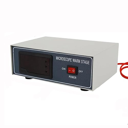 Microscope Temperature Control Stage, Heating Plate for Microscope Slides, Slide Warmer Digital Thermostat Heated Lab Equipment Heating Table for Industrial Scientific Research - Poueer