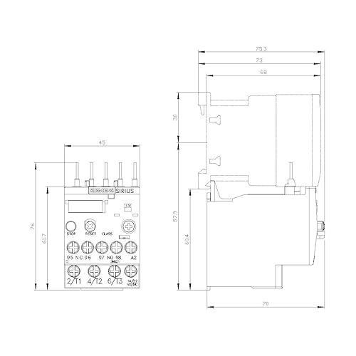 SIEMENS 3RU2116-1CB0 Overload Relay 1.8-2.5 AMP - Poueer