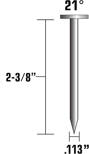 Metabo HPT Framing Nails | 2-3/8 in. x 0.113 | 21 Degree | Full Round Head | Ring Shank | Bright Basic | 2,000 Count | 10103MHPT - Poueer