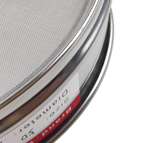LABALPHA 300 Mesh Lab Sieves, #300 Mesh Test Sieve, 8'' Diameter, 304 Stainless Steel Wire Cloth (0.054mm) - Poueer
