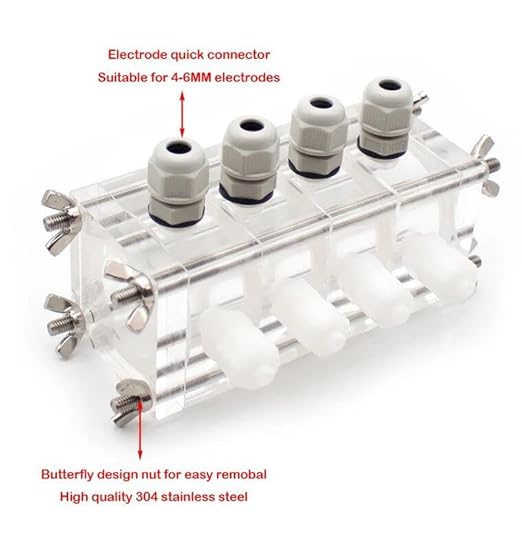 56ML Hydrogen Fuel Cell Reaction Chamber, Microbial Fuel Electrolyzer Quick Connect Reactor Clampable Proton Membrane MFC 4x14ML - Poueer