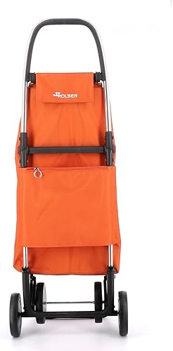 Rolser I-Max MF 4 Wheel Foldable Shopping Trolley - Orange - Poueer