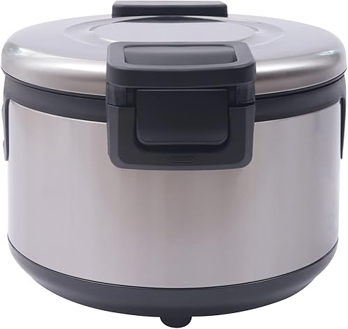 19L 20QT Commercial Rice Warmer, 110V 100W Non-stick Inner Pot Electric Rice Warmer with Warm Function only, Restaurant Stainless Steel Rice Warmer with Dual Temperature Control - Poueer