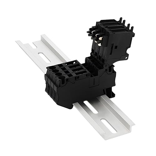 10Pcs ST 4-HESI Black 5X20 Fuse Holder with Disconnect Lever Spring Fuse Terminal Block DIN Rail Connector ST4-HESI(Without Fuse) - Poueer