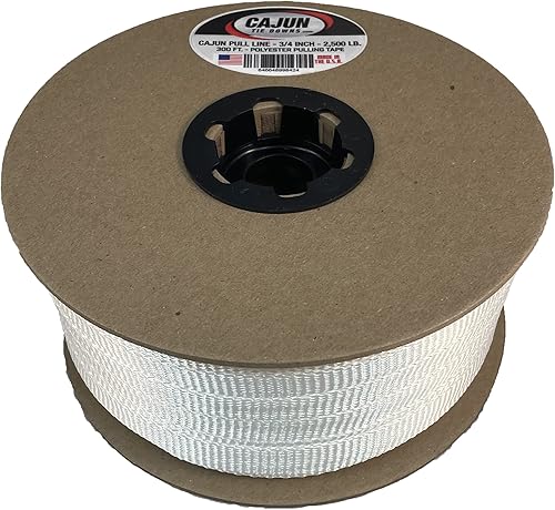 Cajun Pull Line - 3/4 Inch - 2,500 lb. - Pull Tape - Polyester Pulling Tape - Made in USA - Poueer