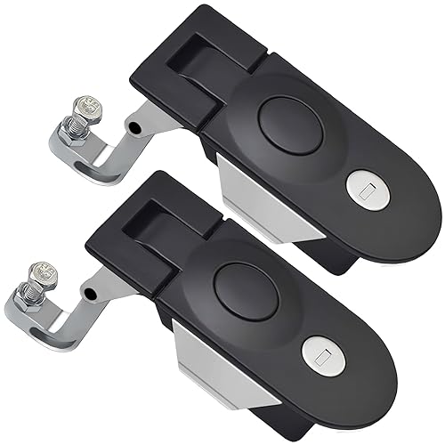 Compression Latch Flush Mount, 2 Pack Compression Latches, Zinc Alloy Trigger Latch Lock, Adjustable Lever Hand Operated Flush Latch for Truck, Trailer, RV Door Cabinet - Poueer