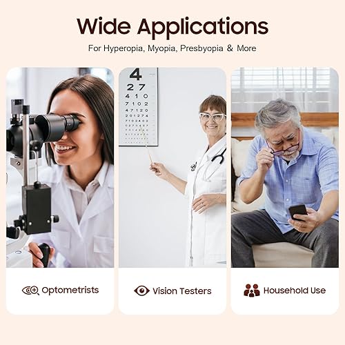 266Pcs Optical Trial Lens Set Optometry Kit Metal Rim Ophthalmic Lenses + Aluminum Case + Trial Frame + Cross Cylinders (266Pcs/Set) - Poueer