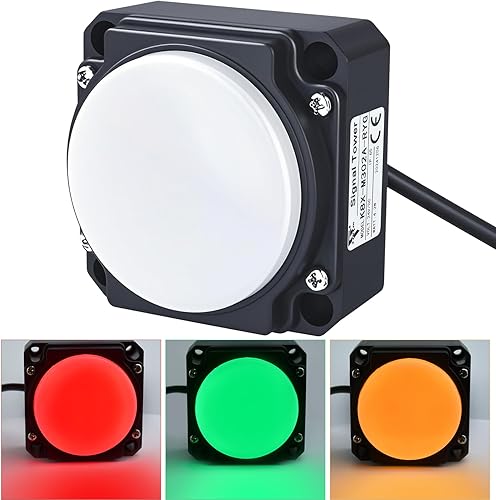 80mm Industrial Warning Lights 24V, 3 Colors 1 Layer, Alarm Tower Light, with Buzzer Waterproof Red and Green Traffic Lights Bottom or Side Wiring - Poueer