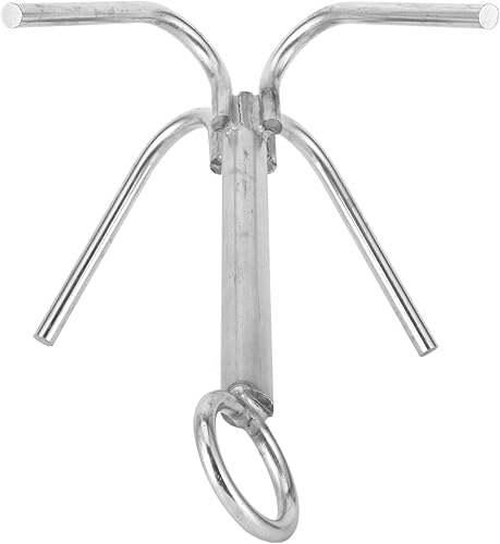 316 Stainless Steel 4-Claw Grappling Hook Anchor AntiRust Boat Hardware for Marine Yacht and Outdoor Adventures - Poueer