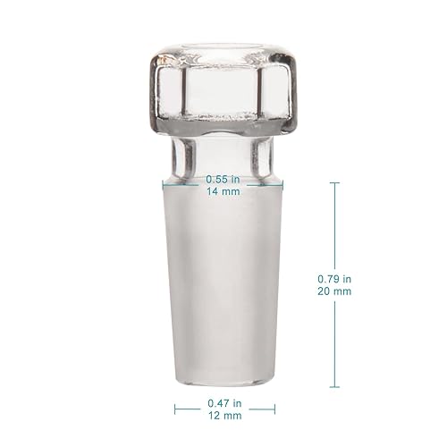stonylab Glass Hex Head Hollow Glass Stopper, Hexagonal Head Glass Hollow Stopper for 24/40 Outer Joint Glass with Closed Bottom (5 Packs) - Poueer