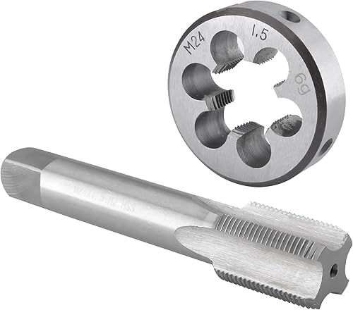 Burkit M27 X 2 Tap and Die Set, M27 x 2.0 Machine Thread Tap and Round Die Right Hand - Poueer