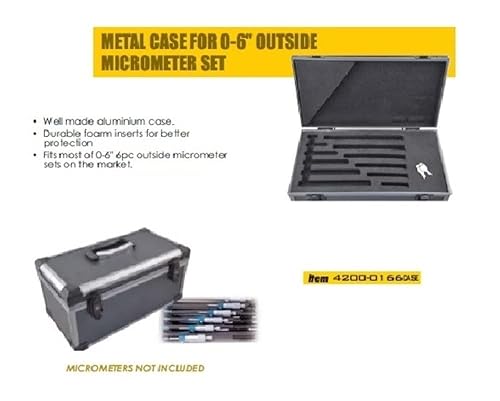 HHIP 4200-0166CASE Aluminum Case for 0-6 Micrometer Set - Poueer