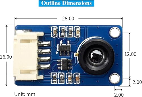 MLX90641 IR Array Thermal Imaging Camera, 55° Field of View, 16x12 Pixels, I2C Interface, Compatible with Raspberry Pi 5/ 4B/3B+/3B/2B/A+/Zero W/WH/Zero 2 W/Pico 2W/Ar-duino/STM32,etc. - Poueer