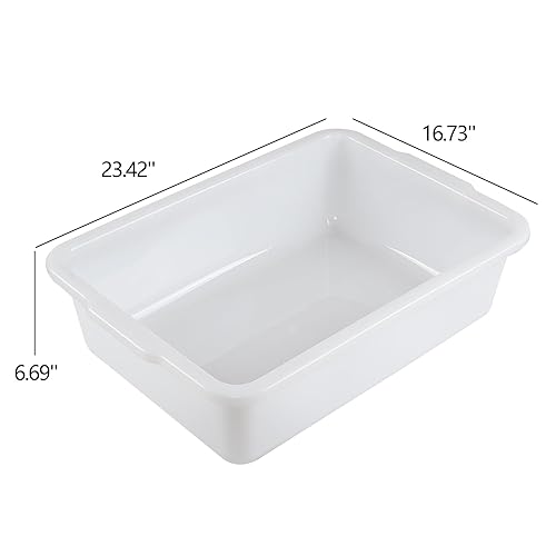 4-Pack 32 Liter Large Black Bus Tubs, Commercial Plastic Bus Trays - Poueer