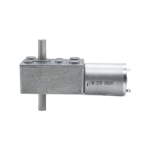 JGY370 DC 6V 12V 24V Worm Gear Motor Double Output Shaft Electric Geare Motor High Torque Self-Locking Motor 6RPM-150RPM 1Pcs(40rpm,12V) - Poueer