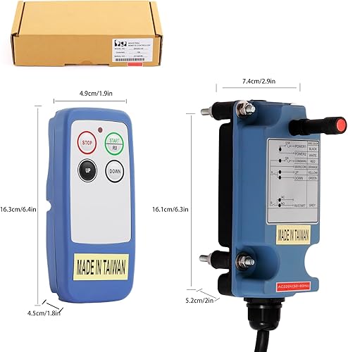 SAGA-L4 Industrial Wireless Crane Remote Control Mini Portable 2 Transmitters 110V Receiver - Poueer
