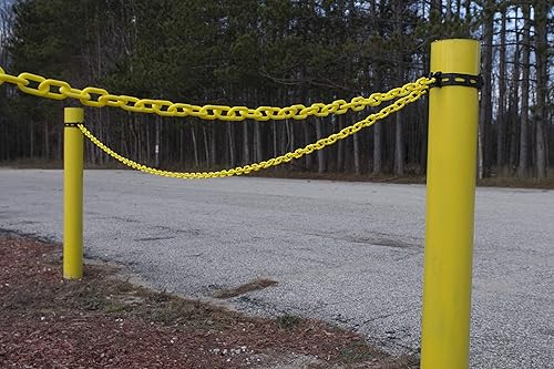 Mr. Chain Plastic Barrier Chain, Yellow, 3-Inch Link Diameter, 100-Foot Length (80002-100) - Poueer
