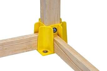 Tie Down Engineering Safety Guard Guardrail Base | Reusable Fall Protection Accessories| 4 pack with Washers & Drill Bit - Yellow - Poueer