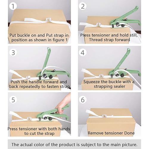 MYFAMIREA Heavy Duty Banding Strapping Kit with Tensioner Tool, 1/2' x 3500FT Polypropylene Plastic Packaging Strapping, 300 Metal Seals, Sealer Tool for Pallets, Logistics, Warehouse (Red) - Poueer